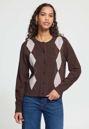 ICHI, IHFOLEY CA - Gilet - coffee bean harlequin