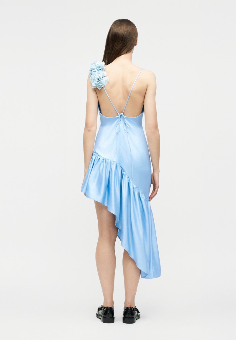 Robe Sandro En Soie - Taille 2, Bleu, Longueur Midi, Très Bon état D'occasion