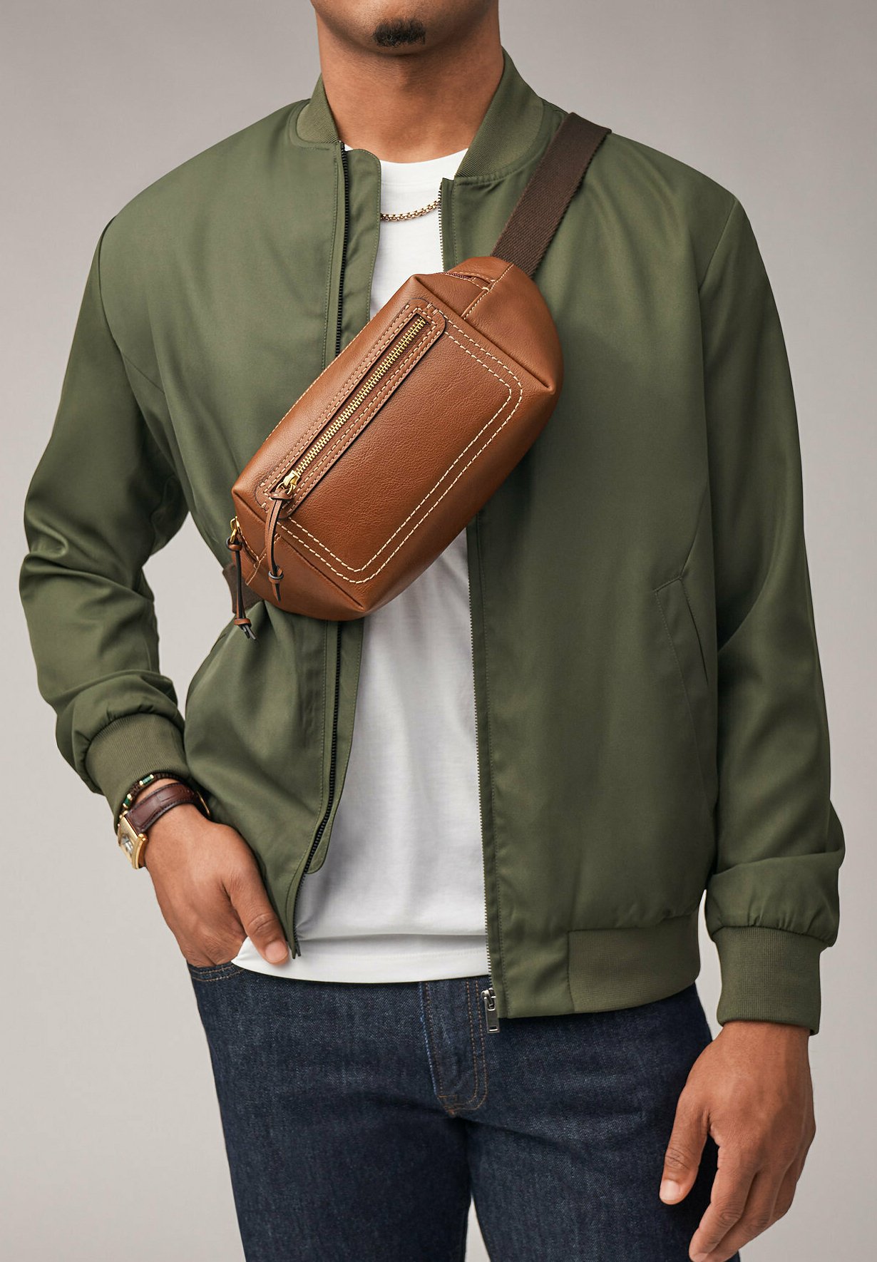 Fossil FLETCHER Sac banane brown/marron