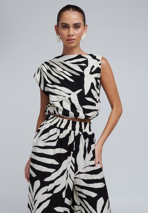 ALISA TOP - Pluus - black abstract