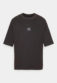 WASHED HIGH NECK BOXY TEE - Pamata T-krekls - black