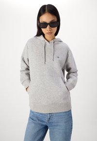 GANT SHIELD HOODIE - Felpa - light grey melange