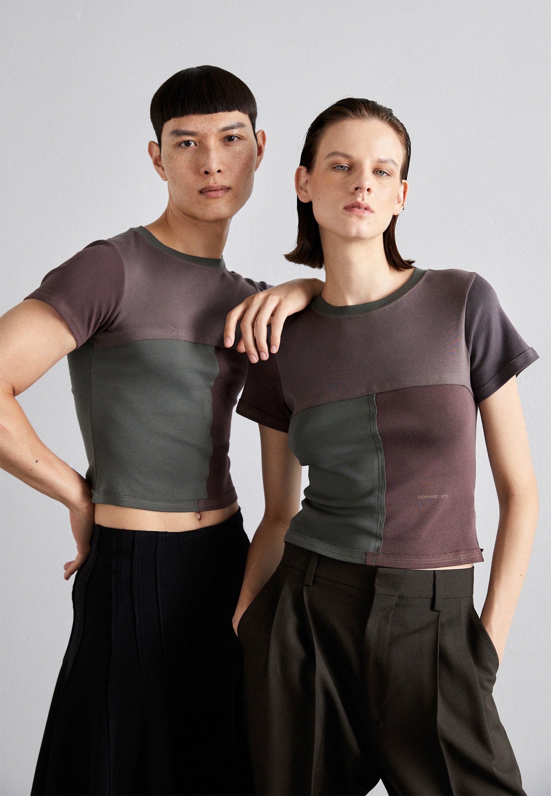 ECKHAUS LATTA LAPPED BABY TEE UNISEX - T-Shirt print - overcast 