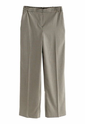CHECK WIDE LEG - Trousers - neutral black