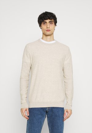 SLHBUDDY CREW NECK - Trui - light sand melange