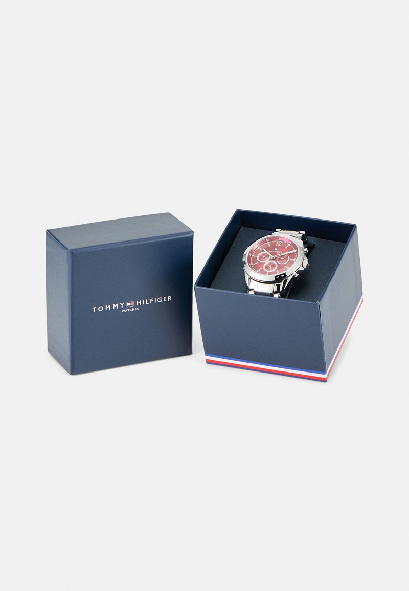 Tommy Hilfiger Chronograph - silver-coloured/red/silberfarben 