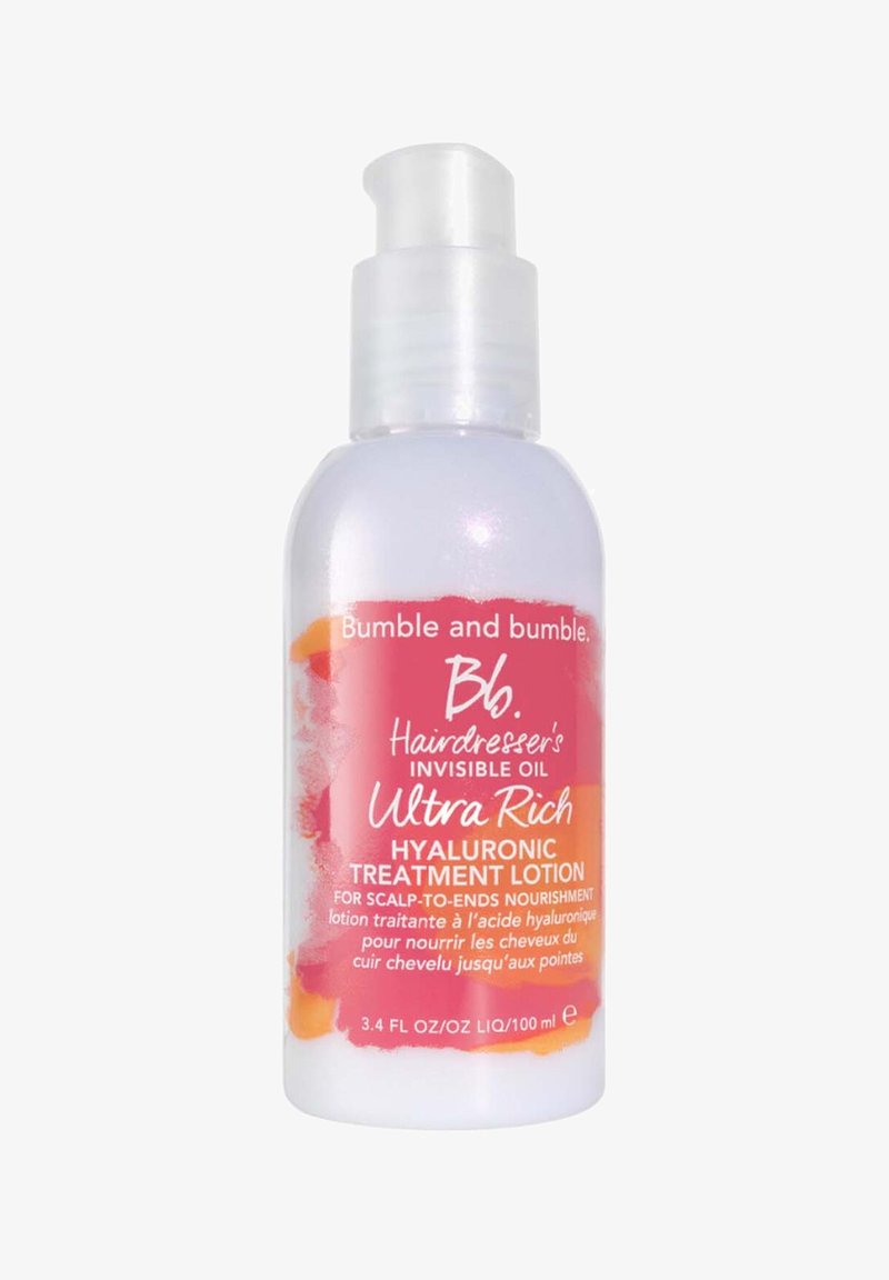 Bumble and bumble Hairdresser’s Invisible Oil Ultra Rich Hyaluronic Treatment Lotion fles, 100 ml, met pompsluiting.