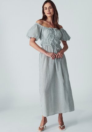 WILLA LIVVI MIDI - Dienas kleita - emerald stripe