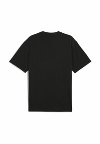 Sort kortærmet t-shirt lavet af bomuld med en klassisk rund hals og afslappet pasform. Ensfarvet uden synlige mønstre eller udsmykninger.