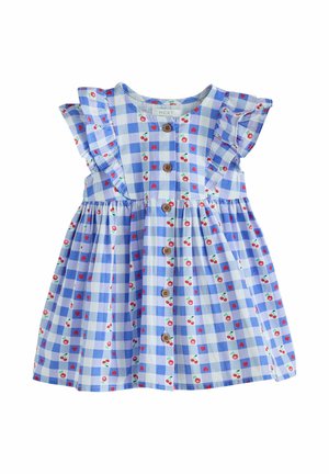 Next, REGULAR FIT - DOUBLE RUFFLE SLEEVE DRESS  . - Hverdagskjole - blue check