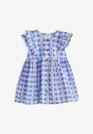 Next, REGULAR FIT - DOUBLE RUFFLE SLEEVE DRESS . - Päevakleit - blue check