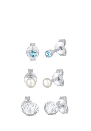 Elli KIRSTALLE SÜSSWASSERZUCHT PERLEN MUSCHEL 3ER SET - Boucles d'oreilles - silber