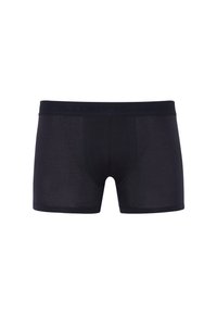 Black boxer shorts with a soft texture, featuring a branded waistband. The design includes a fitted cut and no visible patterns.
