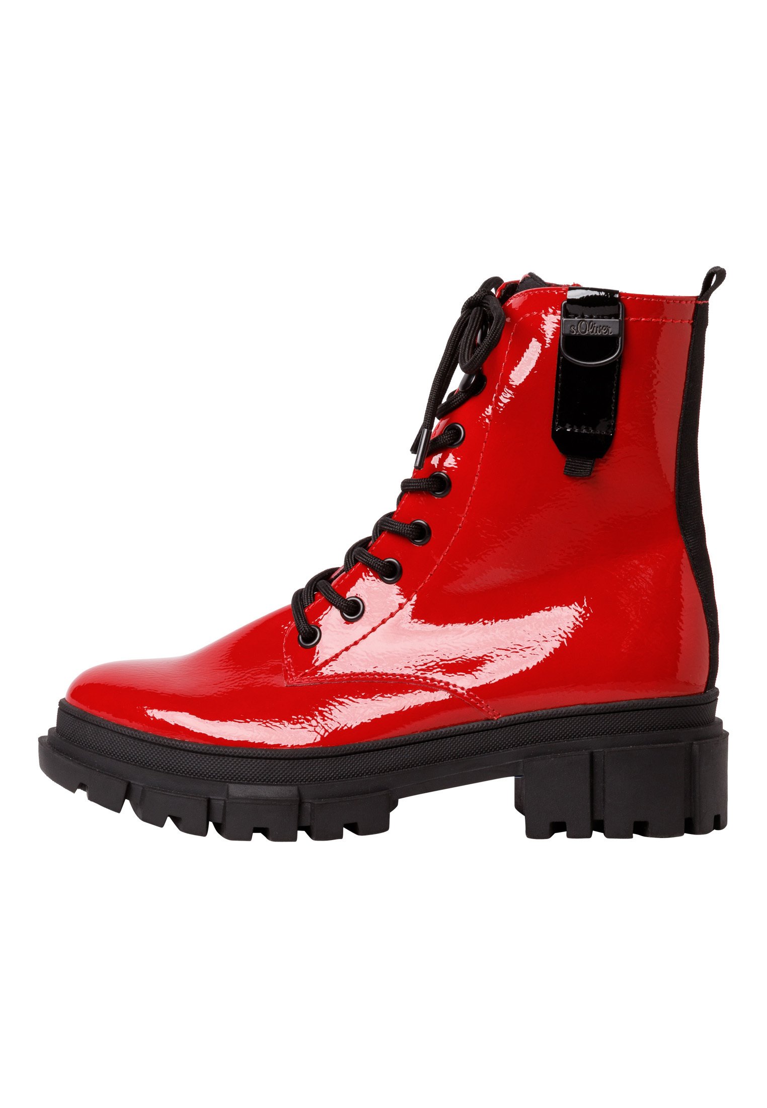 s.Oliver Botines con cordones - red patent/rojo - Zalando.es