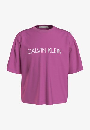 KURZARM INSTITUTIONAL LOGO BOXY T-S - T-shirt print - pink/weiß