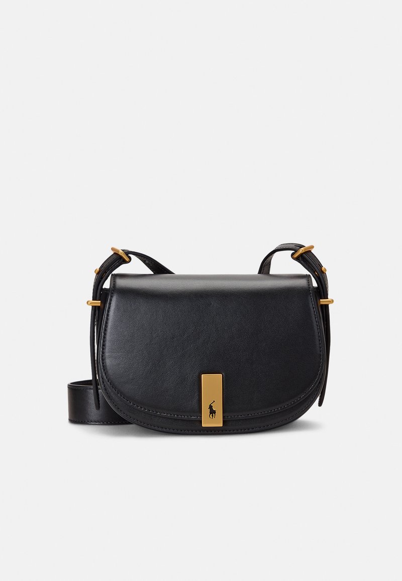 Polo Ralph Lauren - POLO ID CALFSKIN MINI SADDLE BAG - Soma ar siksnu pāri ķermenim - black, Palielināt