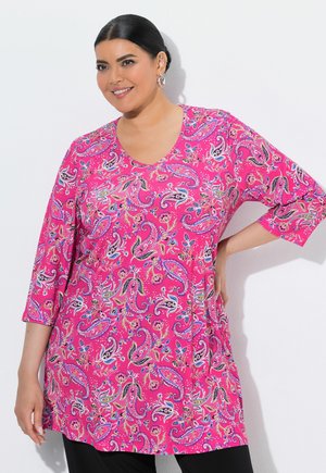 Ulla Popken Langærmet T-shirt - light fuchsia
