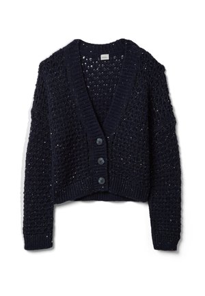 Stefanel, CROCHET OVERSIZED CARDIGAN. - Gilet - navy blue
