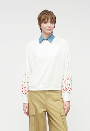 ONLBROOKE O NECK FLOWER - Sweatshirt - cloud dancer