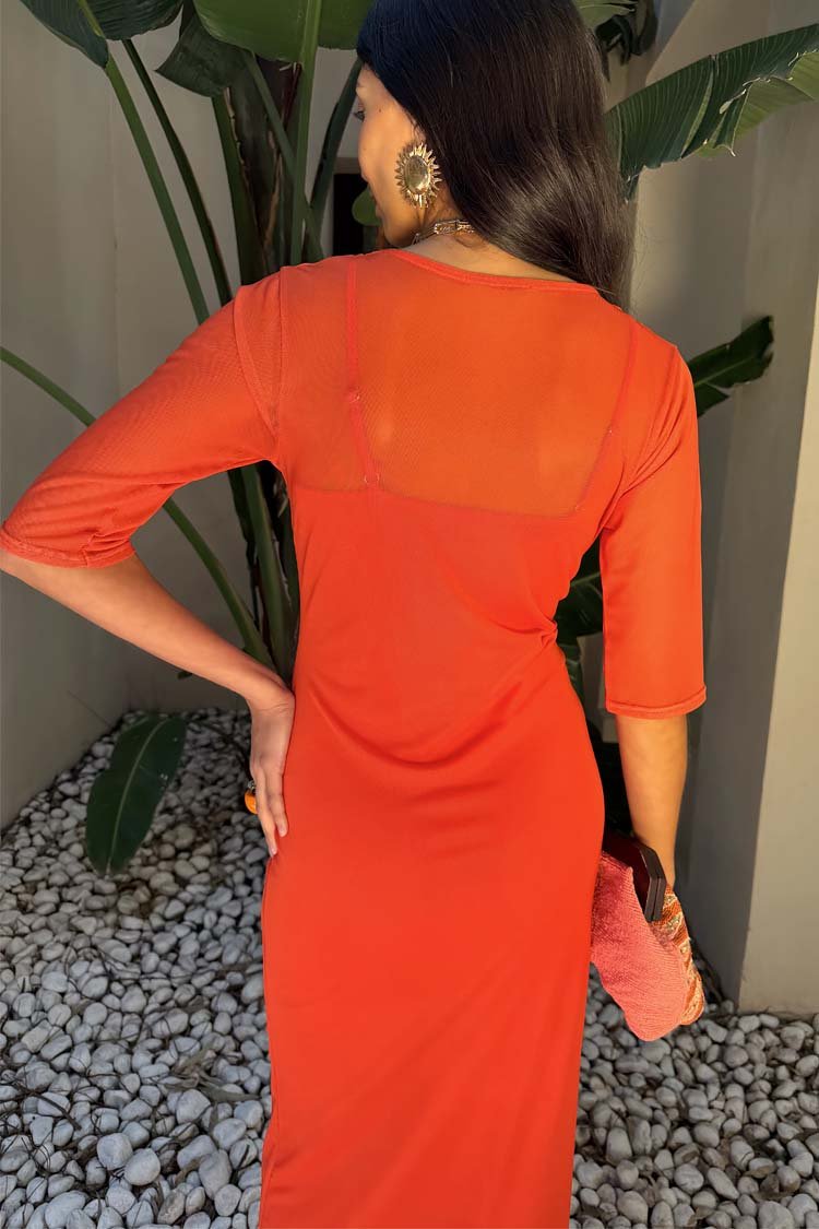 orange sol izzy dress Izzy Coral Tie Front Dress