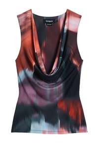 DRAPED NECKLINE - Top - red