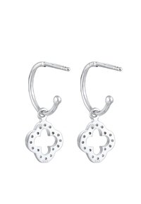 Elli HOOPS CLOVERLEAF - Ohrringe - silver-coloured