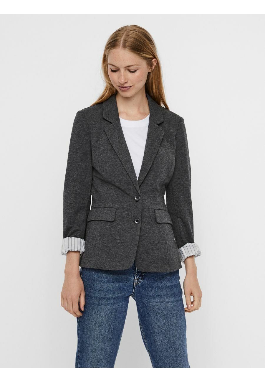 Vero Moda VMHARUKI - Blazer - dark grey melange/donkergrijs gemêleerd -  Zalando.nl