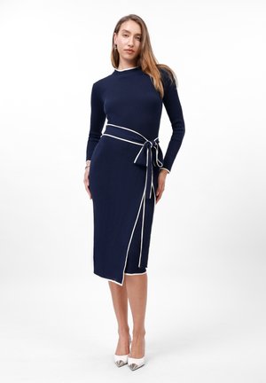 Anna Field Strikket kjole - navy/ecru