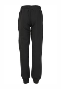 Svarta joggers i mjukt tyg, med elastisk midja och smalnande muddar, designade för komfort och rörelsefrihet.