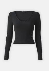 ONLKAYA VNECK SHORT - Pitkähihainen paita - black