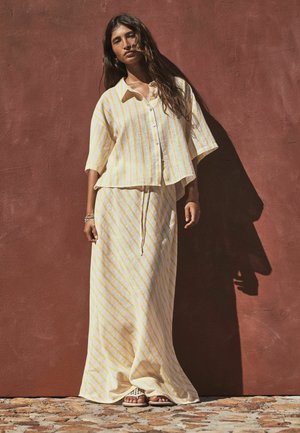 Next, Button-down blouse - ecru yellow stripe
