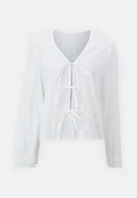 PCAVERY VNECK TIE - Bluza - bright white