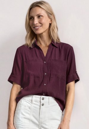 Street One, SHORT-SLEEVE HEMDBLUSE WITH TURN-UP-DETAILS - Hemdbluse - rustic rouge