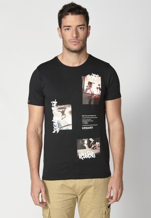 SHORT SLEEVE - Print T-shirt -   black