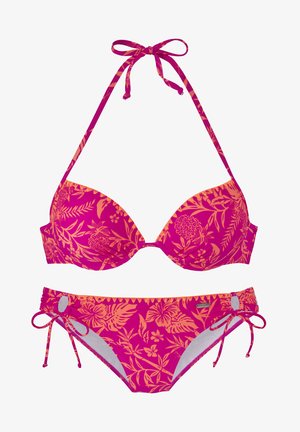 SET - Bikini - orange pink bedruckt