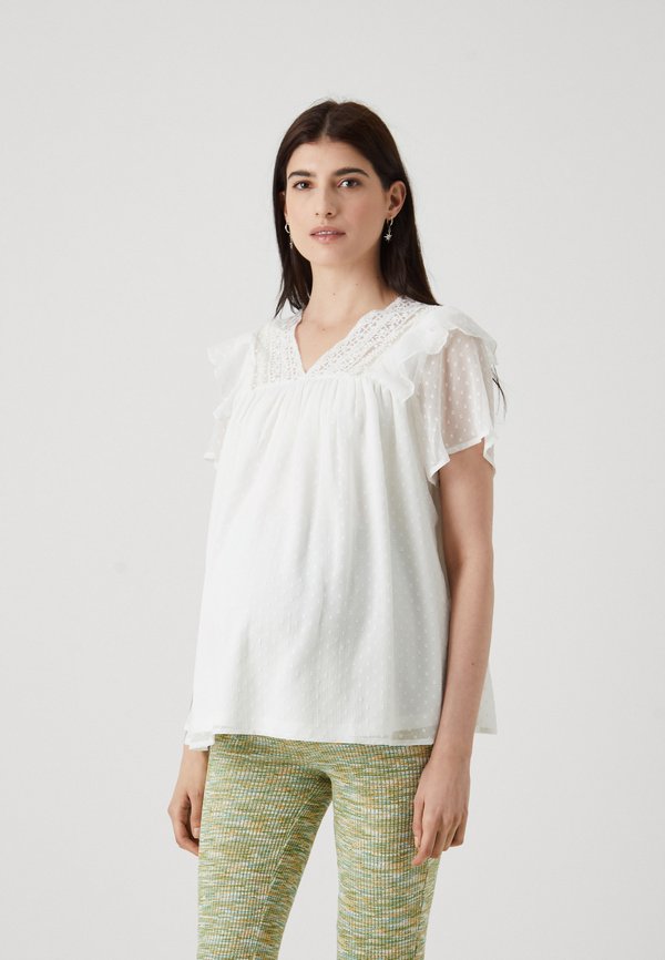 OLMFALLINE V NECK - Blouse - cloud dancer