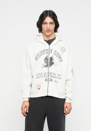 TREND DROP SOLID - Felpa con zip - off white