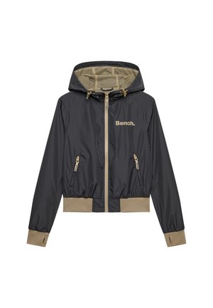 Bench, BENCH X SUPERDRY &AMP; CO BENCH HOODED SHELL BOMBER JACKET - Giacca da mezza stagione - charcoal  dune