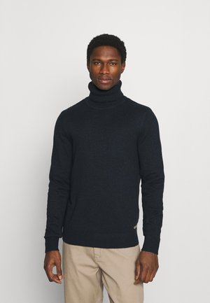 Stickad tröja - mottled dark blue