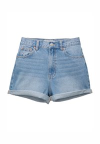 TURN-UP - Denim shorts - blue denim