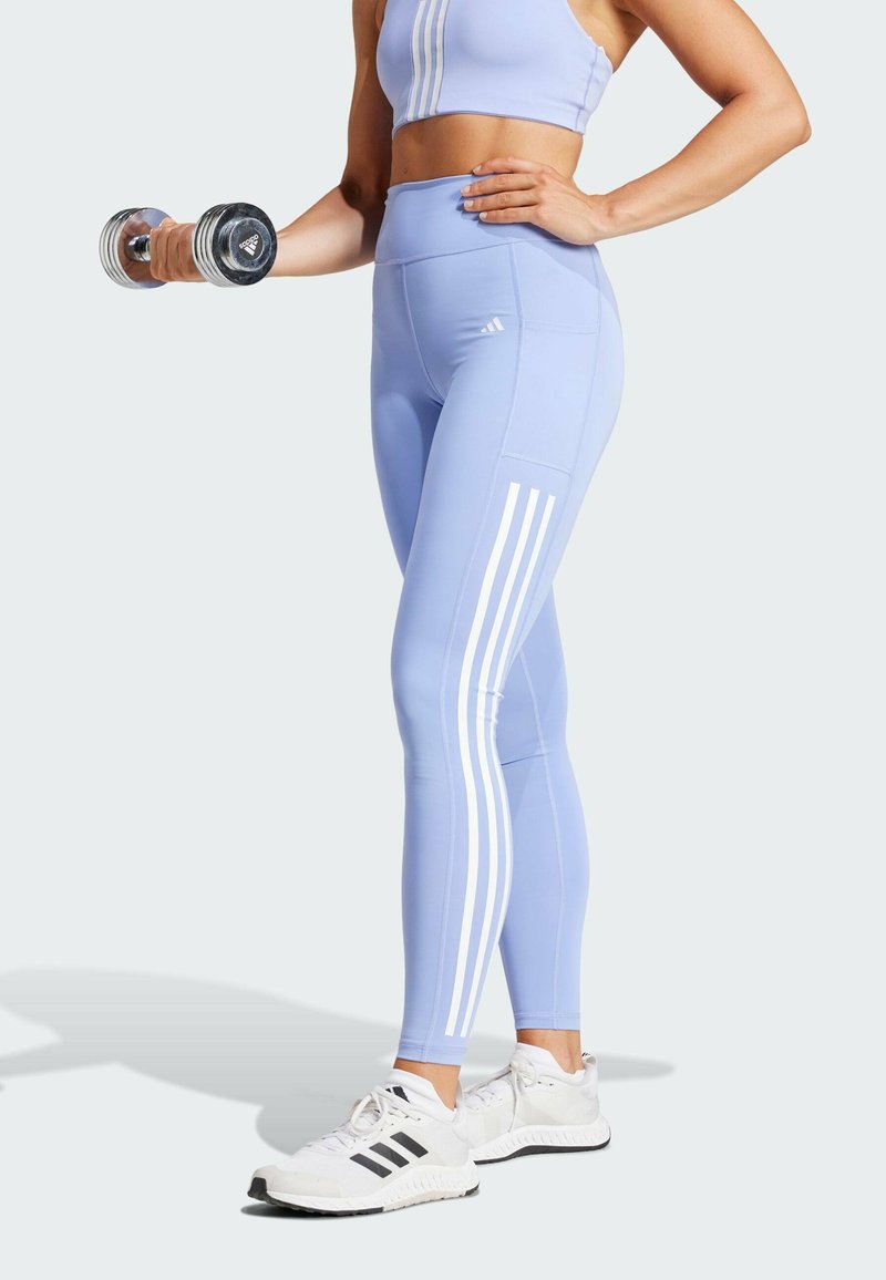 adidas Performance OPTIME 3-STRIPES FULL-LENGTH - Leggings - blue spark