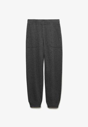 Mørkegrå sweatpants lavet af blødt stof, med en afslappet pasform, elastisk talje og to forlommer. Ribkanter ved anklerne.