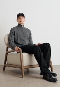 GANT HALF ZIP - Maglione - dark grey melange