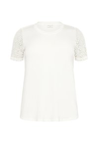 KAFFE CURVE KCBIRGITA LACE T-SHIRT - Jednoduché tričko - chalk