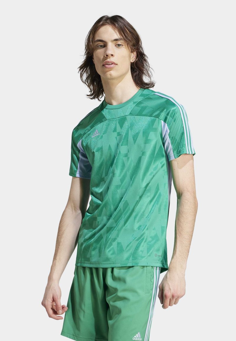 adidas Sportswear TShirt basic court green blue dawn/grün Zalando.de