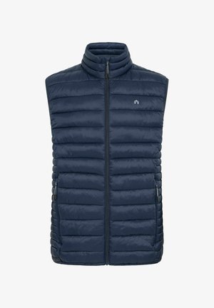 Tumesinine paunvest kõrge kraega, tõmblukuga ees ja kahe küljetaskuga. Omab tikanditud mustrit ja siledat tekstuuri. Rinnal on lihtne logo.