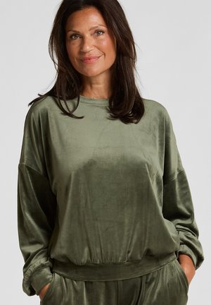 Hunkemöller, HUNKEMÖLLER VELOURS TOP - Pyjamashirt - green