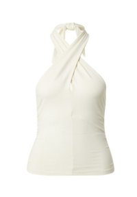 Witte haltertop met een geknoopte halslijn, met een Slanke silhouette en gladde stof, ideaal voor laagjes of casual draag.