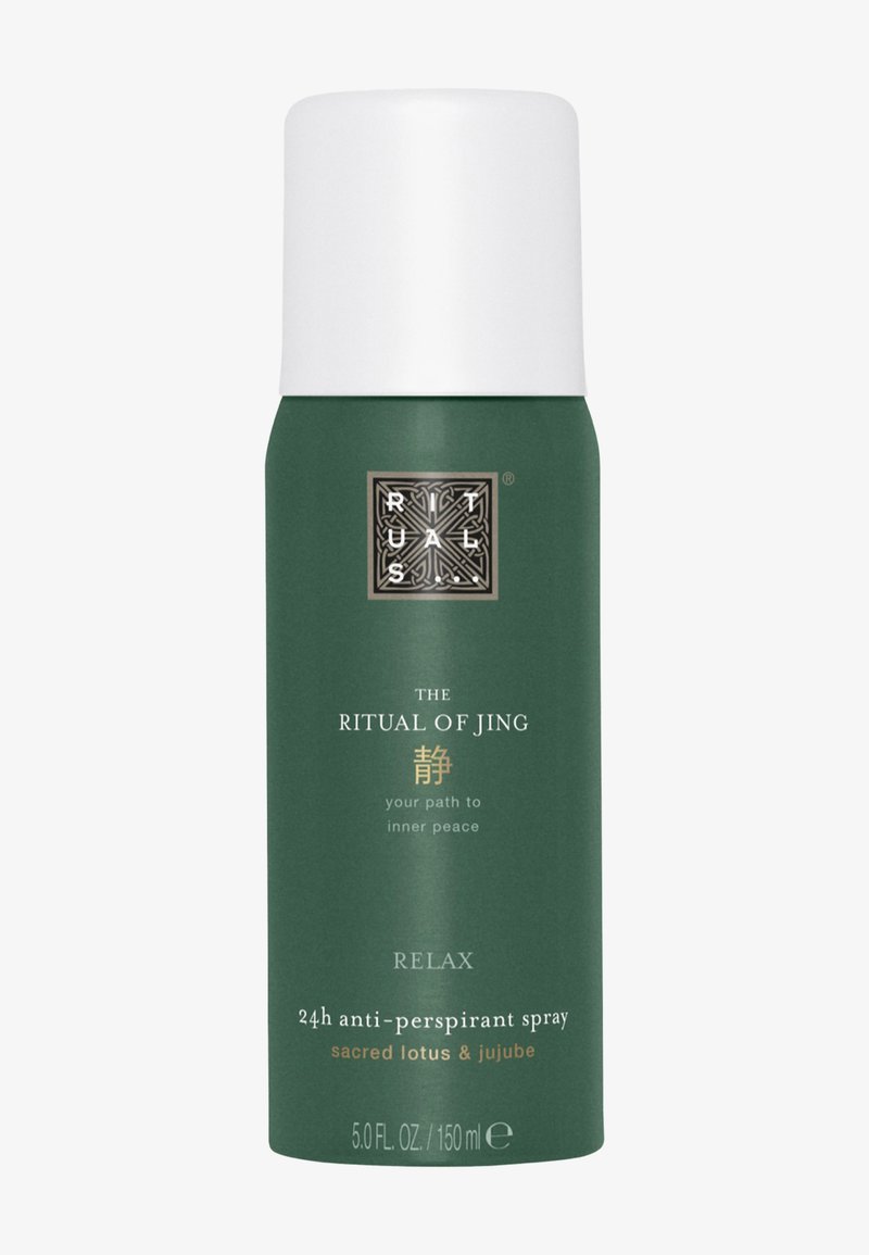 Contenitore cilindrico verde con tappo bianco presenta un logo ornato e testo. L'etichetta include il nome del prodotto, la fragranza e informazioni sul volume.