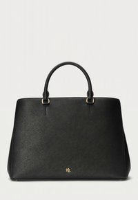 Czarna usztywniana torebka wykonana z teksturowanej skóry. Posiada dwa górne uchwyty oraz złote okucia. Subtelne logo znajduje się na środku u dołu torebki.